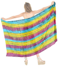 Load image into Gallery viewer, la-leela-bikini-swimwear-wrap-sarong-bikini-cover-up-tie-dye-78x43-yellow_4451