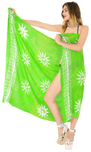 Load image into Gallery viewer, la-leela-swimwear-rayon-bathing-towel-women-wrap-swimsuit-sarong-printed-78x43-parrot-green_4479