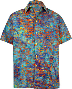 la-leela-men-casual-wear-cotton-hand-printed-blue-orange-turquoise-hawaiian-aloha-shirt-size-s-xxl