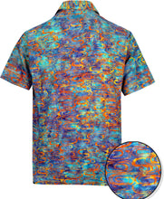 Load image into Gallery viewer, la-leela-men-casual-wear-cotton-hand-printed-blue-orange-turquoise-hawaiian-aloha-shirt-size-s-xxl