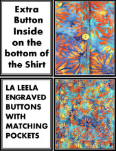 Load image into Gallery viewer, la-leela-men-casual-wear-cotton-hand-printed-blue-turquoise-orange-yellow-hawaiian-aloha-shirt-size-s-xxl