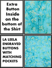 Load image into Gallery viewer, la-leela-men-casual-wear-cotton-hand-palm-tree-printed-turquoise-green-hawaiian-shirt-size-s-xxl