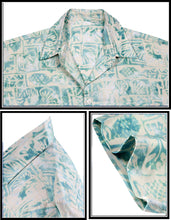 Load image into Gallery viewer, la-leela-men-casual-beachwaer-cotto-shortsleeve-hawaiian-men-shirt-for-aloha-tropical-beach-front-pocket-green
