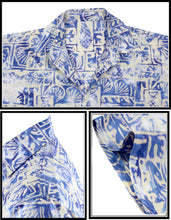 Load image into Gallery viewer, LA LEELA Men&#39;s Wear Summer collection Casual  Shirt 100 % cotton Printed Hawaiian Shirt Casual and Party wear Batik Shirt Blue