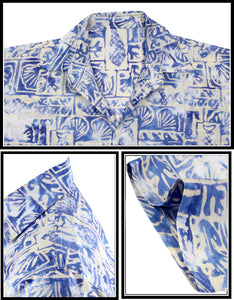 LA LEELA Men's Wear Summer collection Casual  Shirt 100 % cotton Printed Hawaiian Shirt Casual and Party wear Batik Shirt Blue