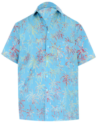 la-leela-men-casual-wear-cotton-palm-tree-hand-printed-turquoise-hawaiian-shirt-size-s-xxl