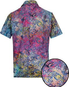 la-leela-men-casual-wear-cotton-hand-printed-blue-yellow-pink-hawaiian-aloha-shirt-size-s-xxl
