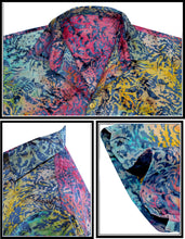 Load image into Gallery viewer, la-leela-men-casual-wear-cotton-hand-printed-blue-yellow-pink-hawaiian-aloha-shirt-size-s-xxl