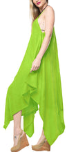 Load image into Gallery viewer, la-leela-beach-dress-solid-tropical-halter-swimsuit-osfm-14-16-parrot-green_3424