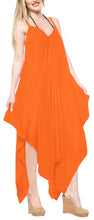 Load image into Gallery viewer, la-leela-beach-dress-solid-cruise-length-knee-halter-top-osfm-14-16-orange_3426