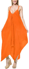 Load image into Gallery viewer, la-leela-beach-dress-solid-cruise-length-knee-halter-top-osfm-14-16-orange_3426