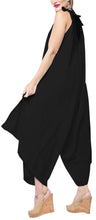 Load image into Gallery viewer, la-leela-rayon-solid-short-office-stretchy-jumpsuit-dress-osfm-14-16-black_3427