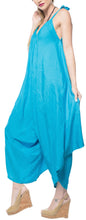 Load image into Gallery viewer, la-leela-solid-casual-swimwear-jumpsuit-dress-stretchy-osfm-14-16-turquoise_3431
