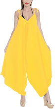 Load image into Gallery viewer, la-leela-rayon-solid-womens-beach-wear-casual-dress-beach-cover-upes-yellow-3494-one-size