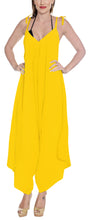 Load image into Gallery viewer, la-leela-rayon-solid-womens-beach-wear-casual-dress-beach-cover-upes-yellow-3494-one-size