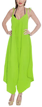 Load image into Gallery viewer, la-leela-beach-dress-solid-beach-vacation-stretchy-osfm-14-16-parrot-green_3433