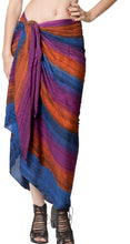 Load image into Gallery viewer, la-leela-women-wrap-bathing-suit-sarong-bikini-cover-up-tie-dye-78x43-purple_4487