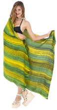 Load image into Gallery viewer, la-leela-fringe-towel-wrap-pareo-sarong-bikini-cover-up-tie-dye-78x43-green_4488