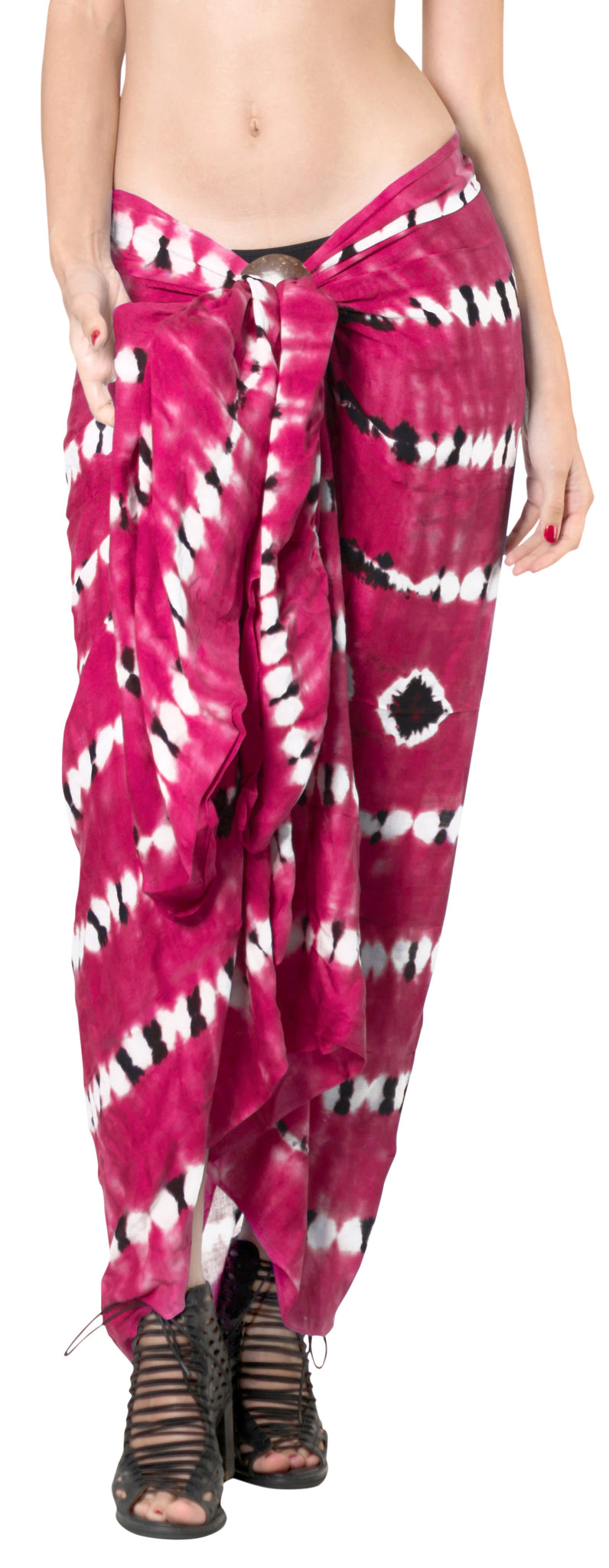 LA LEELA Rayon Hawaiian Sarong - 78x43 Inch Tie Dye Beach Wrap For Women, Girls, Bathing Suit Cover Up