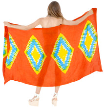 Load image into Gallery viewer, la-leela-hawaiian-bathing-suit-sarong-bikini-cover-up-tie-dye-78x43-orange_4525