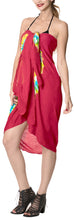 Load image into Gallery viewer, la-leela-hawaiian-women-wrap-swim-suit-sarong-tie-dye-78x43-red_4528
