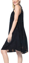Load image into Gallery viewer, la-leela-beach-dress-rayon-tie-dye-short-office-stretchy-osfm-14-18-black_3473