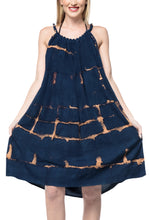 Load image into Gallery viewer, la-leela-tie-dye-casual-short-tube-beach-dresses-osfm-14-18-blue_3474