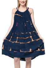 Load image into Gallery viewer, la-leela-tie-dye-casual-short-tube-beach-dresses-osfm-14-18-blue_3474