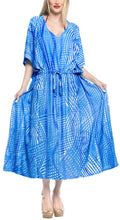 Load image into Gallery viewer, la-leela-rayon-tie_dye-caftan-beach-dress-ladies-royal-blue_1373-osfm-14-32w