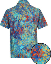 Load image into Gallery viewer, la-leela-men-casual-men-wear-summer-cotton-hand-print-batik-turquoise-royal-blue-orange-size-s-xxl