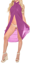 Load image into Gallery viewer, La Leela Women&#39;s Hawaiian Bikini Beach Wrap Sheer Sarong Swimming Bathing suit Beachwear Swim Dress Pareo Cover up Long 78&quot;X42&quot;  Purple 905019