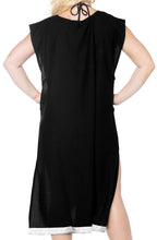 Load image into Gallery viewer, LA LEELA Women&#39;s Beach Swimsuit for Women Cover-ups printed Bikini Beach wear Cover-Up Solid Plain Black