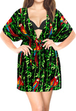 Load image into Gallery viewer, Women&#39;s Parrot Swimwear Swimsuit Bikini Cover up Blouse Drawstring One Size Blac