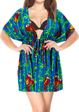 Load image into Gallery viewer, Women&#39;s Parrot Swimwear Swimsuit Bikini Cover up Blouse Drawstring One Size B_Bl