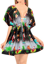 Load image into Gallery viewer, LA LEELA Christmas Santa claus Hawaii Cardigan Girl OSFM 14-24 [L-3X] Black_2140
