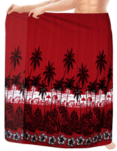 Load image into Gallery viewer, LA LEELA Men&#39;s Sarong Resort Coverup Tie Pareo Wrap Swimsuits One Size Red_B996