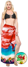 Load image into Gallery viewer, la-leela-christmas-beach-cover-up-women-sarong-santa-78x39-orange_3233