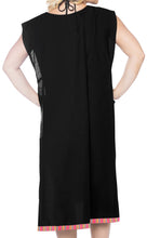 Load image into Gallery viewer, LA LEELA Women&#39;s Beach Swimsuit for Women printed Bikini Cover-Up Side Cut Solid Plain Black