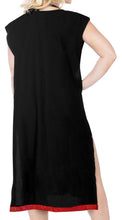 Load image into Gallery viewer, LA LEELA Women&#39;s Beach Swimsuit for Women Cover-ups printed V-Neck red Bikini Cover-Up Solid Plain Black