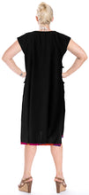 Load image into Gallery viewer, LA LEELA Cover up Beach Bikini Swim Wear Swimsuit Kimono v-Neck Dress Women Solid Black