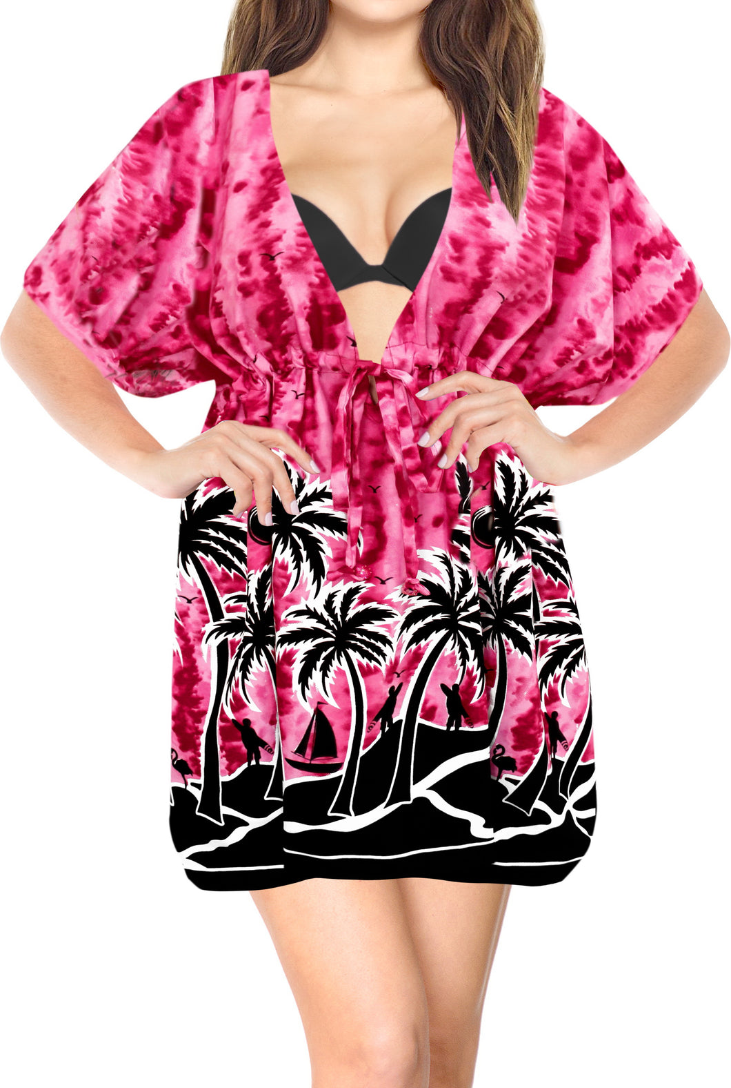 la-leela-bikni-swimwear-soft-fabric-printed-beachwear-loose-cover-up-OSFM 14-24W [L- 3X]-Pink_B939