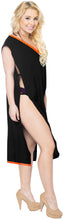 Load image into Gallery viewer, LA LEELA Women&#39;s Beach Swimsuit for Women Cover-ups Bikini Cover-Up Solid Plain Black OSFM 8-14[M-L]