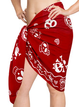 Load image into Gallery viewer, la-leela-likre-casual-resort-pareo-girl-wrap-sarong-printed-78x21-red_321