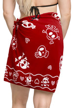 Load image into Gallery viewer, la-leela-likre-casual-resort-pareo-girl-wrap-sarong-printed-78x21-red_321