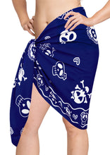 Load image into Gallery viewer, la-leela-likre-hawaiian-beach-wrap-girl-sarong-printed-78x21-royal-blue_323