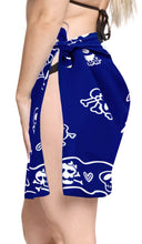 Load image into Gallery viewer, la-leela-likre-hawaiian-beach-wrap-girl-sarong-printed-78x21-royal-blue_323