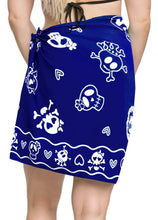 Load image into Gallery viewer, la-leela-likre-hawaiian-beach-wrap-girl-sarong-printed-78x21-royal-blue_323