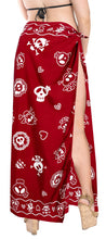 Load image into Gallery viewer, la-leela-soft-light-long-swim-dress-beach-girl-sarong-printed-78x39-red_2537