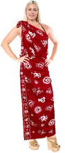 Load image into Gallery viewer, la-leela-soft-light-long-swim-dress-beach-girl-sarong-printed-78x39-red_2537