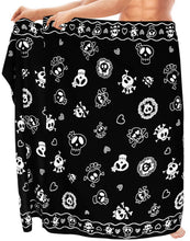 Load image into Gallery viewer, LA LEELA Beach Wear Mens Sarong Pareo Wrap Cover upss Bathing Suit Beach Towel Swimming Halloween Black_B925